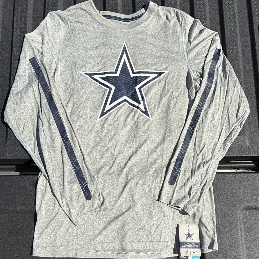 NWT Nike NFL Team Apparel Dallas Cowboys Legend Logo Long Sleeve Dri-Fit Shirt